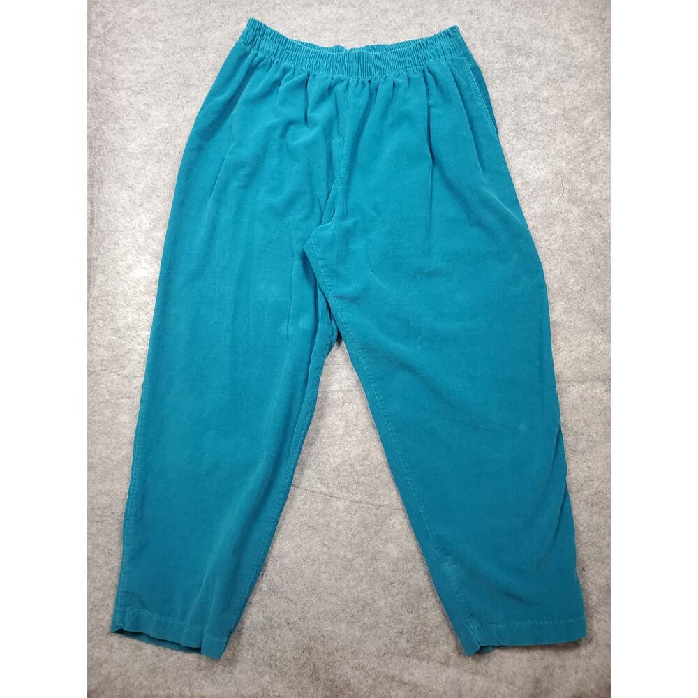 Women's Vintage CST Studio Teal Corduroy 36/22W Pants Elastic Waist